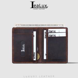 Ví Đứng Da Sáp Mini Handmade LEALUX The Stand Wallet Mini
