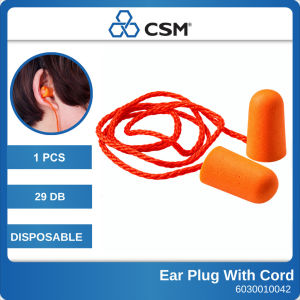 1110 Disposable Foam Ear Plug With Cord Hearing Protection Safety PPE 1Pairs