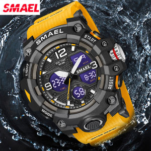 SMAEL Top Brand Sports Mens Watches 8008 Fashion LED Digital Quartz Rubber Casual Calendar Classic 50M Waterproof Clock Men Watch