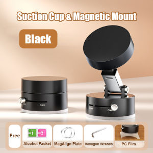 Adjustable Vacuum Magnetic Suction Cup Phone Mount Hands-Free Magnetic Cell Phone Holder for Car/Gym/Mirror for Dashboard Windscreen Windshield