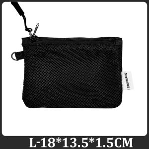 Travel Makeup Storage Bags New Mesh Coin Purse Simple Portable Mini Bag Multi-purpose Square Bag Double-layer Zipper Card Holder