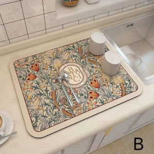 1pc Kitchen Absorbent Mat Countertop Drain Pad Quick-Drying Soft Drying Mat For Kitchen Counter