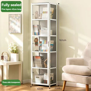 【COD】Bamboo White Display Cabinet 4/5Layers Three Sided Transparent Acrylic Display Cabinet