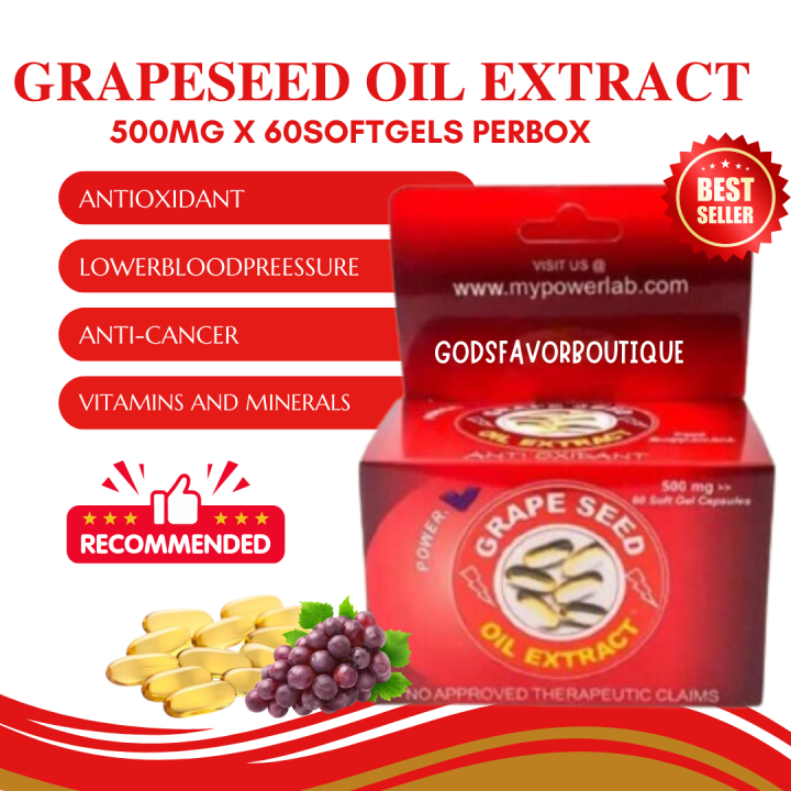 Powerlab Grapeseed Oil Extract 500mg x 60 softgels per Box