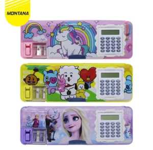 Tempat Pensil Magnet Kalkulator / Kotak Pensil + Kalkulator Free Buble