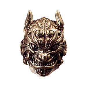 Carved Metal Devil Head Beads Pendant Hanging Charm for Camping Hiking and Climbing Enthusiasts Amulet Beads
