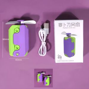 Toy Studio Kipas Mini USB Turnip Carrot Mini Fan Portable Charger Lucu Imut