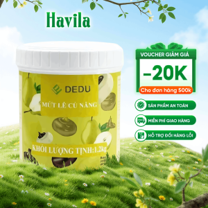 Mứt Lê Củ Năng DEDU Ngọt Vừa Ít Chất Bảo Quản Hộp 1.2kg Dùng Pha Chế Cho Các Loại Trà Trái Cây Thơm Ngon Tươi Mát Vị Đậm Đà