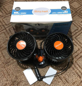 Quạt đôi 12V 24V Mitchell chính hãng xoay 360. quạt đôi 12V/24V quạt đôi ô tô xe hơi xe tải quạt đôi xe con xe tải quạt cabin quạt lắp thêm trên ô tô tải...Quạt văn phòng siêu mát siêu êm dịu siêu tiện lợi