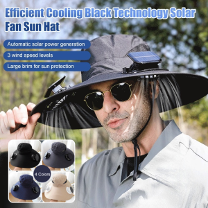 Solar-Powered Electric Fan Sun Hat Cooling Hat With Fan Breathable Solar Hat Rechargeable Solar Fan Hat USB Charging Breathable Wide Brim Sun Cap For Men And Women
