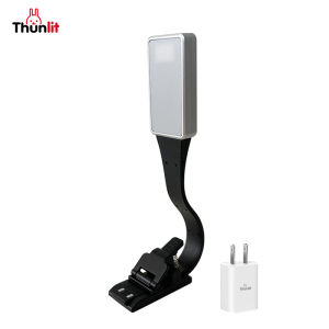 Thunlit คลิปบนโคมไฟตั้งโต๊ะ USB แบบชาร์จไฟได้ขนาดเล็กแม่เหล็กคลิปบนโคมไฟตั้งโต๊ะดูดซับที่มี 3 อุณหภูมิสี