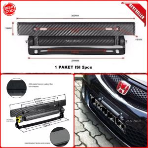 Isi 2Pcs Dudukan Plat Nomor Mobil JDM RACING CARBON 3D Universal Motif Acak Tempat Pelat Nomer AA