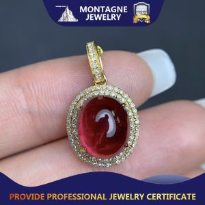 Montagne Jewelry 18k Pure Gold Pendant 2.56 Gram Fine Jewellery Natural 4.75 Carat Rubellite Pendant
