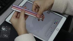 Stylus Pen for iPad LUNTAK Stylus Pens for Apple/iPhone/Ipad pro/Mini/Air/Android//Surface All Capacitive Touch Screens Universal with 4 Replacement Tips (2 Pcs Purple and Silver)