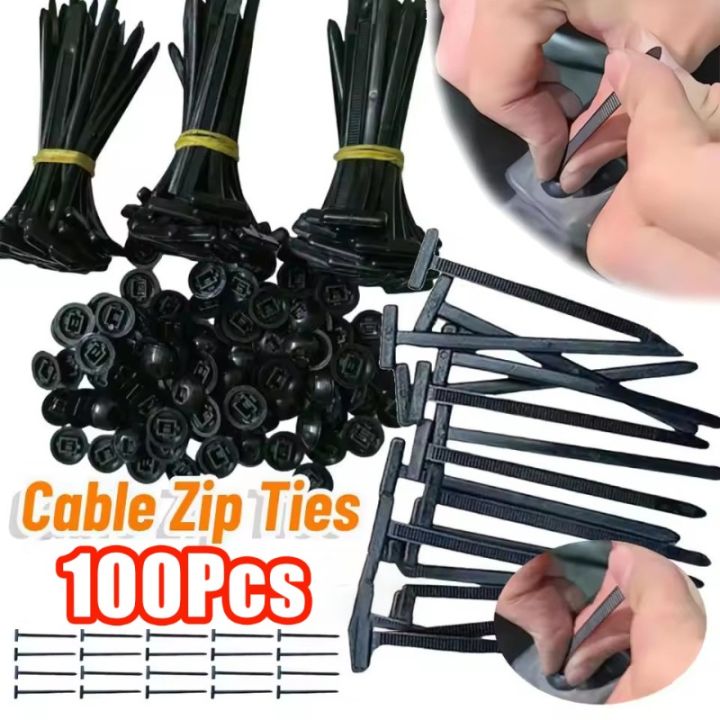 100Pcs Quick Nylon Fixed Wire Tie Clip Wear Resistant Automotive Repair ...