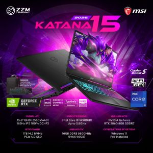 MSI  15 2025 i9-14900HX RTX5060 15.6" 2560x1440 165Hz IPS 16GB RAM 1TB SSD ZZM Trading