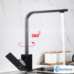 [SALE RẺ]Vòi rửa chén (bát) NÓNG LẠNH SENTANO inox sus304 Sơn NANO Tĩnh Điện xoay 360