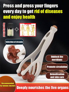 Solid Wood Finger Massager Hand Meridian Unblocking Finger Slimming Lengthening Finger Scraping Artifact Bian Stone Roller Massage Clip