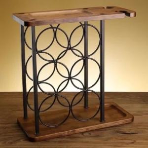 xpkQ Wooden Wine Rack Retro Large Capacity Wine Holder Ironwork Luxury Creativity Goblet Racks Living Room Multifunctional Barware Y5R7K