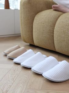 Slippers For Hotels Thickened Non-Slip Cotton Linen Fabric Durable Thick Soles For Beauty Salons Hotels And B&Bs
