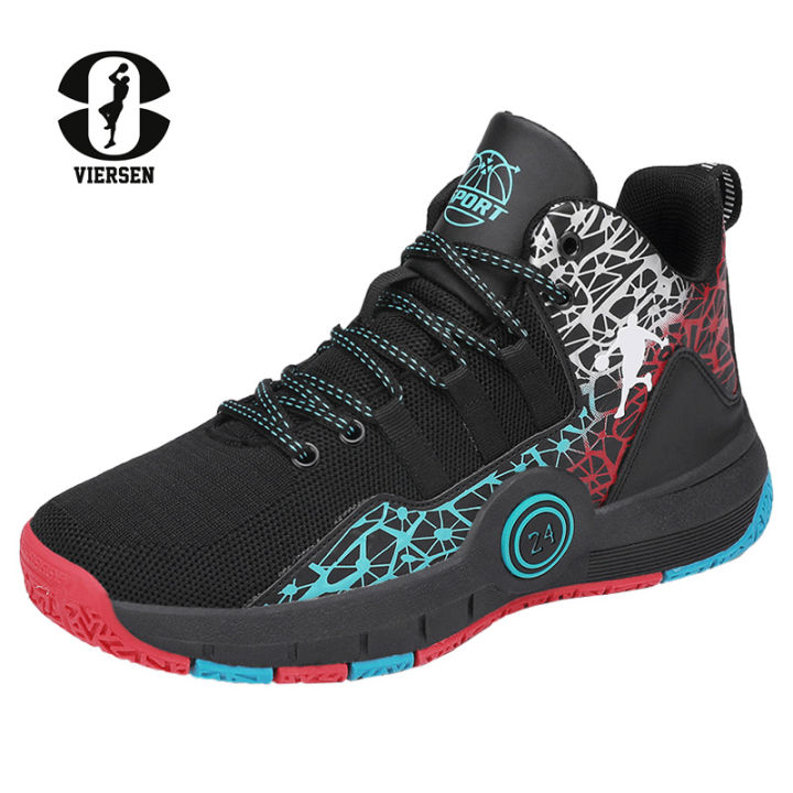 VIS 2024 basketball shoes men's air cushion overspeed couple sports shoes  non slip wear-resistant breathable mesh high top student sneakers 695