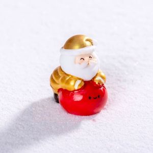 SIRENXI 10pcs Tự làm Tượng xe trượt tuyết cho người già giáng sinh Hoạt hình Dễ thương Đồ trang trí ông già Noel nhỏ Quà Tặng trẻ em Đồ thủ công bằng nhựa Tượng ông già Noel Trang trí phong cảnh tuyết
