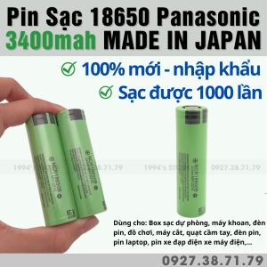 Combo 2 pin 18650 Panasonic 3400mah MADE IN JAPAN - Dùng cho box sạc dự phòng máy khoan đồ chơi đèn pin