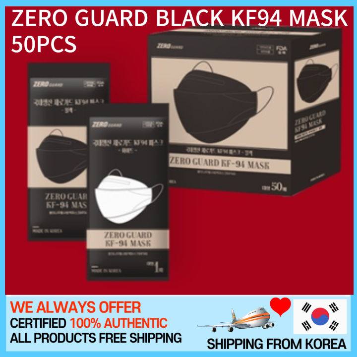 [Made in KOREA / Shipping KOREA] ZERO GUARD KF94 Black Mask 50Pcs ...
