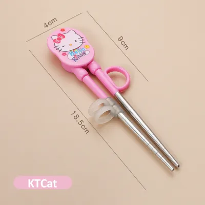 Sweetybayibayi Cartoon Kids Training Chopstick Stainless Steel Eating Training Cute Baby Learn Chopsticks Correct Usage