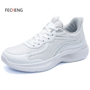 Giày thể thao nam Fecheng Plus cỡ lớn 46 47 48 49 50 thoáng khí nhẹ Giày lưới thường ngày Giày nam tập luyện chạy bộ thể thao ngón chân rộng màu trắng