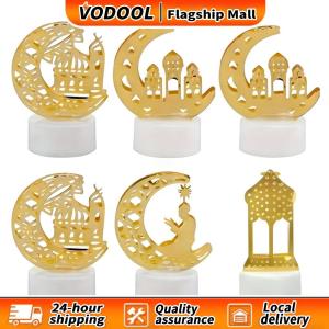 6 Pcs Ramadan Decorations LED Candle Lights Battery Operated Eid Mubarak Decorations Lights Ornament for Festival Home Party