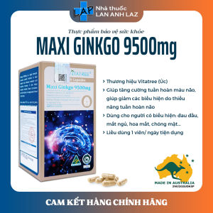 VITATREE MAXI GINKGO 9500mg (30 viên) - Hỗ trợ cải thiện trí nhớ bảo vệ tế bào thần kinh.