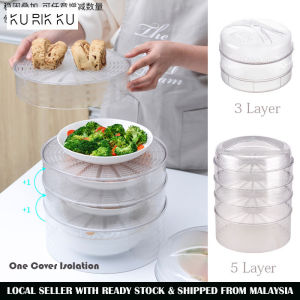 Multilayer Stackable Acrylic Food Cover Dustproof Flyproof Dish Cover Save Space Insolation Container Tudung Saji