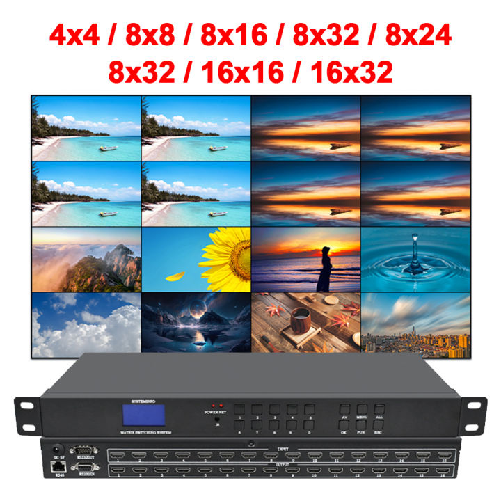 Hd Audio/video Matrix 4 In 4 Out 2/3 Splicing Screen Digital Signal ...