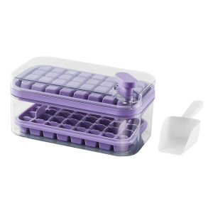 One Button Press Type Ice Mold Plastic Ice Cube Maker Ice Tray With Lid Storage Bar Kitchen Accessories Picnic