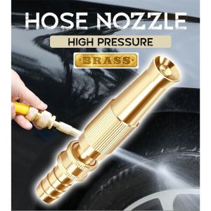 BRASS HOSE NOZZLE HIGH PRESSURE ADJUSTABLE TWIST HOSE NOZZLE JET SWEEPER SPRAYER NOZZLE FOR GARDEN HOSE