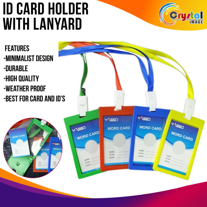 ID Card Holder Plastic with Lanyard 1Pc Hard Plastic / Simple ID Lace