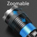 Smiling Shark SD0521 LED Torchlight M60 Super Bright Flashlight Powerful USB Rechargeable Zoomable Waterproof Outdoor Emergency Hiking Camping Working Lighting. 