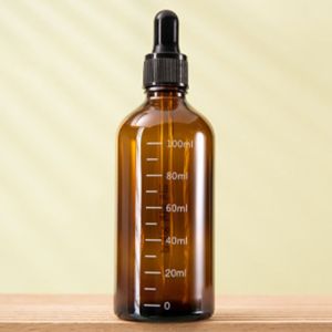 FOUNDTWO 5ml-100ml Hổ phách Lọ Bơm lại Chai Hương liệu Nước hoa Chai Chất lỏng Chai Pipette Tinh Dầu Chai Nhỏ Giọt Chai nhỏ giọt với Quy Mô