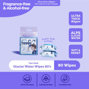 Hoppi Premium Baby Water Wet Wipes Tissue Premium Baby Antibacterial Wipes 7 Wipes/20 Wipes/80 Wipes Bundle