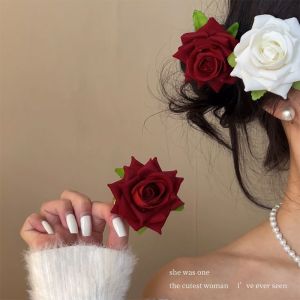 Daimeishu  Mũ sắt cổ điển Kẹp tóc hình hoa hoa hồng thanh lịch để chụp ảnh nữ sành điệu