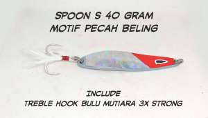 Umpan mancing casting spoon spun spon killer berat 40 gram pecah beling 3x strong