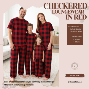 TERNO PAJAMA FAMILY SET / TWINNING / COUPLE PJ fits  baby infant kids - Plus size Adult in checkered  Polka  plain  and in prints