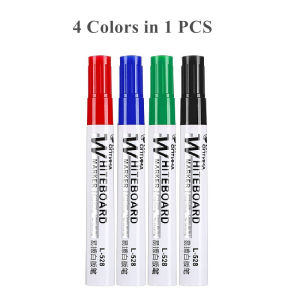 AICRANE 4 Colors Erasable Whiteboard Marker 2.0mm Nib Hight Capacity Ink Black Dry Erase White Board Teaching Pen