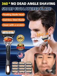 Ultra-sharp Stainless Steel Shaving Set For Men/Five-Blade Razor Replacement/Shaving Set/Precision Grooming/Comfortable And Efficient Shave