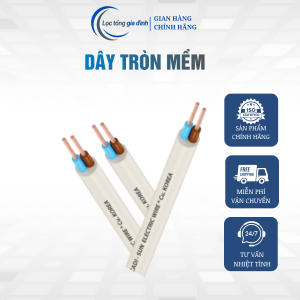 1m Dây điện tròn mềm Cadisun dây cáp điện ruột đồng bọc PVC dây điện dân dụng chính hãng