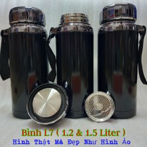 Bình nước giữ nhiệt inox SUS 304 1200ml 1500ml Nắp titan - Hàng Đặc Loại 1 cao cấp sang trọng