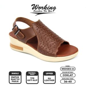 Working  Sandal Wedges Wanita WEDGES-03 Sandal wedges tali tumit
