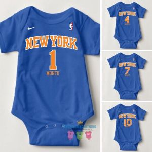 Baby Monthly Onesies - Basketball Jersey NYKnicks NDNB