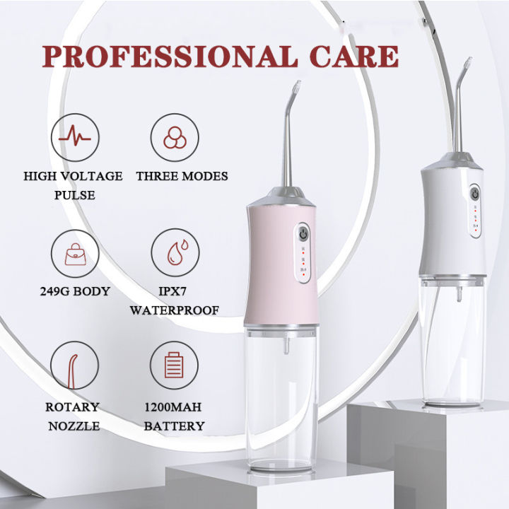 【⚡Ship from Manila】Portable Power Water Flosser Dental Water Floss for Teeth Water Pick for Teeth Cleaner Tartar Remover Electric Dental Floss Kit Tooth Cleaner Machine Waterproof Oral Irrigator with Detachable Reservoir Tooth Washer Remove Calculus